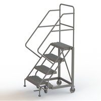 Safety Slope Rolling Ladder, 4 Steps, Serrated, 50° Incline, 40" High VC619 | WestPier