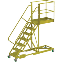 Cantilever Rolling Ladder, Supported, 7 Steps, 40" Platform Depth, 70" Platform Height VC688 | WestPier