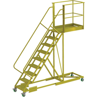 Cantilever Rolling Ladder, Supported, 9 Steps, 40" Platform Depth, 90" Platform Height VC690 | WestPier