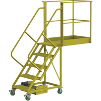 Cantilever Rolling Ladder, Unsupported, 5 Steps, 40" Platform Depth, 50" Platform Height VC696 | WestPier
