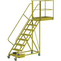 Cantilever Rolling Ladder, Unsupported, 8 Steps, 40" Platform Depth, 80" Platform Height VC699 | WestPier