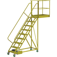 Cantilever Rolling Ladder, Unsupported, 9 Steps, 40" Platform Depth, 90" Platform Height VC700 | WestPier