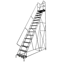 Deep Top Step Rolling Ladder, 15 Steps, 24" Step Width, 150" Platform Height, Steel WestPier