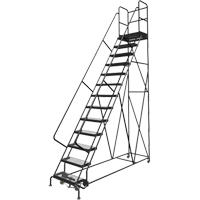 Deep Top Step Rolling Ladder, 13 Steps, 24" Step Width, 130" Platform Height, Steel VC777 | WestPier