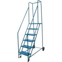 Rolling Step Ladder, 6 Steps, 18" Step Width, 55" Platform Height, Steel VD443 | WestPier