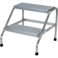 Aluminum Step Stand, 2 Step(s), 22-13/16" W x 24-9/16" L x 20" H, 500 lbs. Capacity VD457 | WestPier