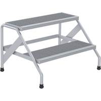 Aluminum Step Stand, 2 Step(s), 32-13/16" W x 24-9/16" L x 20" H, 500 lbs. Capacity WestPier