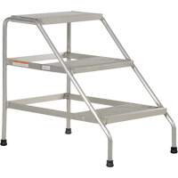 Aluminum Step Stand, 3 Step(s), 22-13/16" W x 34-9/16" L x 30" H, 500 lbs. Capacity VD459 | WestPier