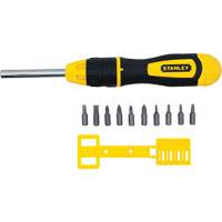 Multi-Bit Ratchet Screwdriver with 10 Bits, Cushion Grip Handle WestPier