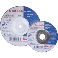 Saitech Ultimate Performance™ Grinding Wheel, 4" x 1/4", 3/8" arbor, Aluminum Oxide, Type 27 VU962 | WestPier