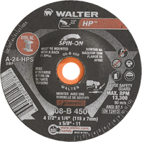 Meule HP vissable, 4-1/2" x 1/4", Arbre de 5/8"-11, Type 27S WestPier
