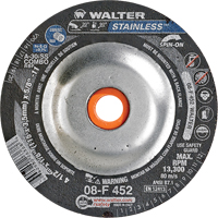 Meules &agrave; moyeu d&eacute;port&eacute; - Acier inoxydable type 27, 4-1/2" x 1/8", Arbre de 5/8"-11, Type 27S WestPier