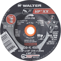 Meule &agrave; moyeu d&eacute;port&eacute; Double-X, 4-1/2" x 1/4", Arbre 5/8"-11, Type 27S WestPier