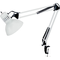 Swing Arm Clamp-On Desk Lamps, 100 W, Incandescent, C-Clamp, 36" Neck, White XA983 | WestPier
