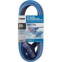 Arctic Blue TPE-Rubber Extension Cord, All-Weather, SJEOW, 12/3 AWG, 15 A, 3 Outlet(s), 25' WestPier