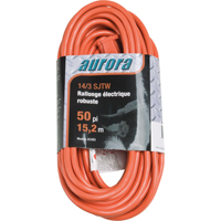 Vinyl Extension Cord, Outdoor, SJTW, 14/3 AWG, 15 A, 50' WestPier