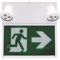 Running Man Exit Sign, LED, Battery Operated/Hardwired, 12" L x 12 1/2" W, Pictogram XE664 | WestPier