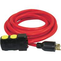 Generator Extension Cord with Resets, SJTW, 10 AWG, 20 A, 4 Outlet(s), 25' XE667 | WestPier
