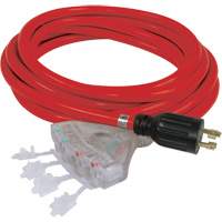 Generator Extension Cord with Quad Tap, STW, 10 AWG, 20 A, 4 Outlet(s), 25' XE668 | WestPier