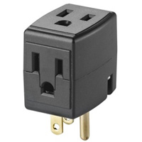 Grounded Triple Cube, 3 Outlet(s), None, 15 Amps, 1875 W, 125 V XH019 | WestPier