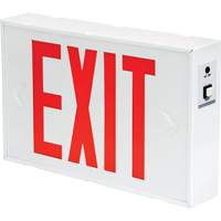 Exit Sign, LED, Battery Operated/Hardwired, 12-1/5" L x 7-1/2" W, English XI788 | WestPier