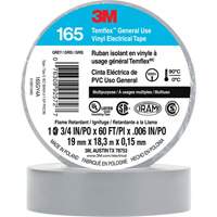 Temflex™ General Use Vinyl Electrical Tape 165, 19 mm (3/4") x 18 M (60'), Grey, 6 mils XI864 | WestPier