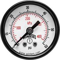 Manomètre économique,  1-1/2", 0 - 60 psi, Fixation arrière, Analogique YB862 | WestPier