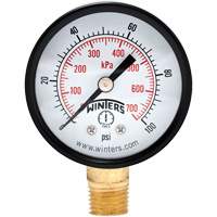 Manomètre économique,  2", 0 - 100 psi, Fixation inférieure, Analogique YB876 | WestPier