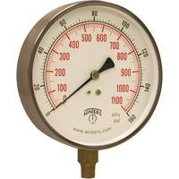 Contractor Pressure Gauge, 4-1/2" , 0 - 160 psi, Bottom Mount, Analogue YB901 | WestPier